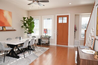 Dining space with recessed lighting, baseboards, 