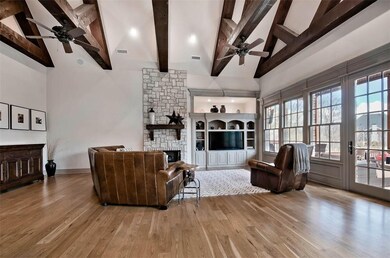 The architectural detail in the family room, off t