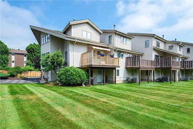 Larger deck overlooking side yard