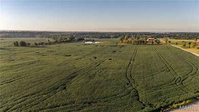Overview of rural landscape with farmland
