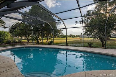 Oversized pool overlooking the golf course