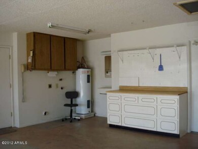 work space and extra sink in garage