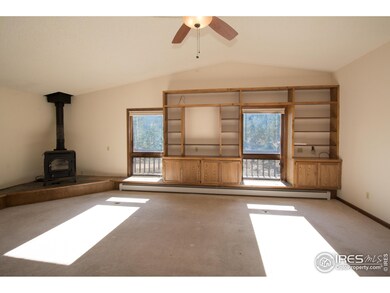 Living room with wood stove