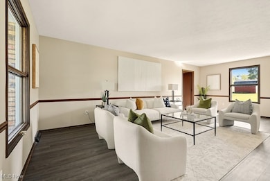 Living room with wood finished floors