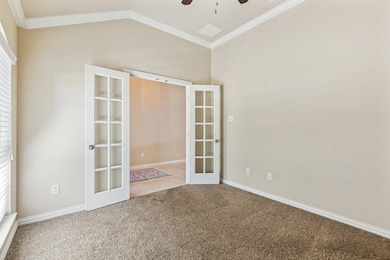 Office with French doors.