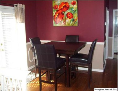 Eat in area with hard wood floors, French doors le