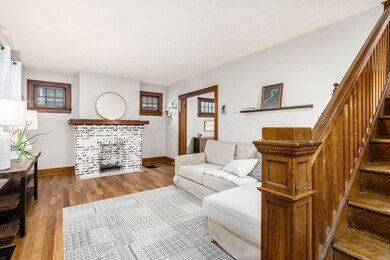 Decorative fireplace in living room