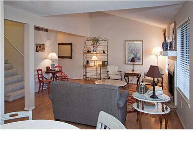View from the dining room looking into the living 