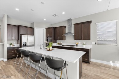 Oversized quartz island with counter seating