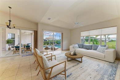 Virtually Staged; Family Room to Pool View