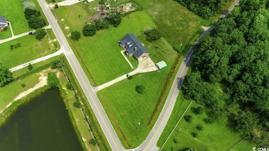 Aerial view of a large body of water