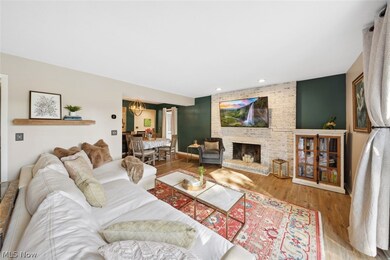 Living Room with Wood-Burning Fireplace