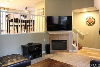 Large living room with fireplace. 