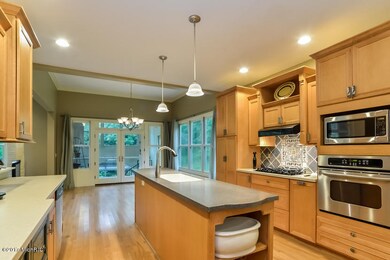 Gourmet kitchen and dining area