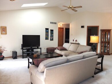 Great room with vaulted ceiling.