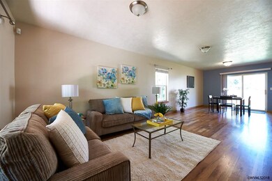 Open floor plan from living to dining area.