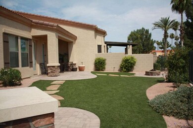 synthetic grassy backyard