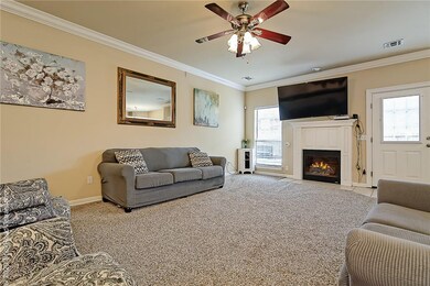 Spacious living space with crown molding!