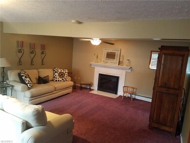 Stylish living/family room with fireplace