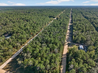 Aerial overview of property's location featuring a heavily wooded area