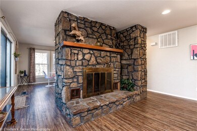 Wood burning fireplace