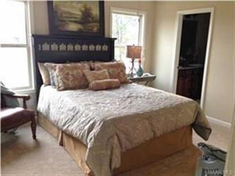 Owner's bedroom, staged.