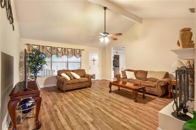 Den with laminate floor