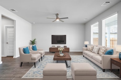 This light and bright spacious family room is the