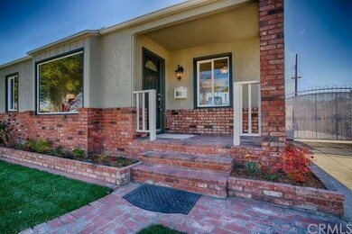 Extensive brickwork accents the entry