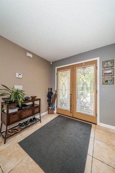 Leaded glass front door entry.