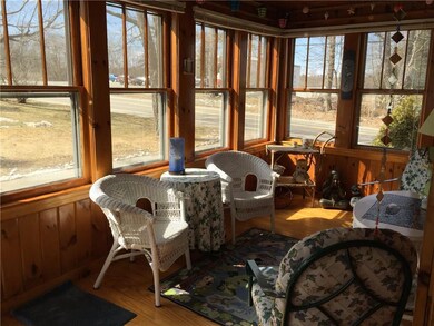 Knotty pine sun porch