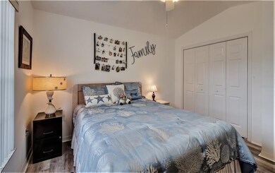 Guest bedroom from front corner.