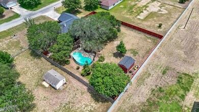 Aerial view of a pool area