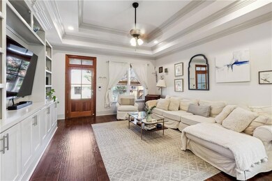 Spacious Living room with built-ins