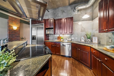 Kitchen wrap around with island.  Lots of cabinets