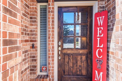 Front door is a beautiful stained mahogany and it brings lots of character to the home.