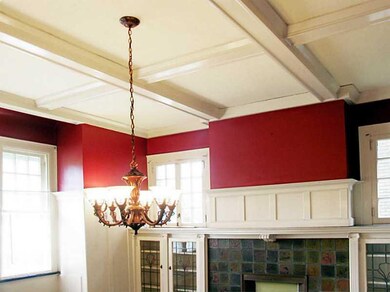 Dining Room. Coffered ceiling in Dining Room.