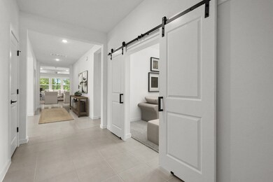 Media room with barn doors for privacy (*Photo not
