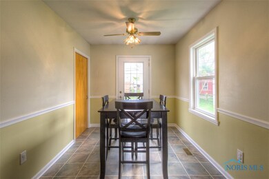 Formal dining room with ceramic tile