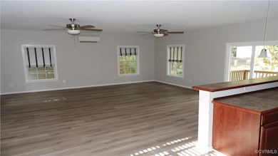 Wood finished floors, and ceiling fan
