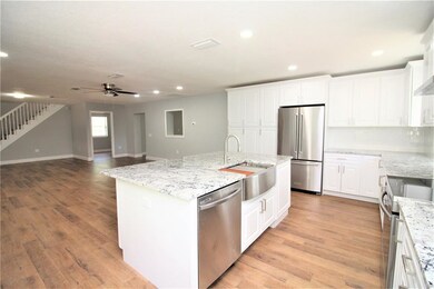 Kitchen island overlooking the HUGE living room