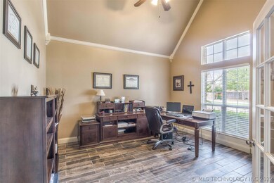 Office with vaulted ceilings and lots of natural l