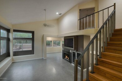 Rich wood stairs to the Bedrooms