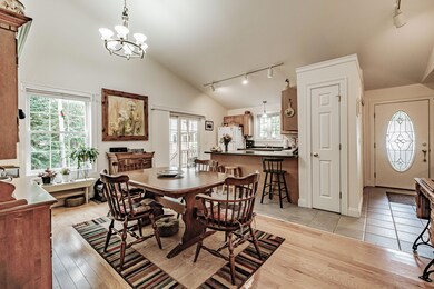 Dining Room with Vaulted Ceiling