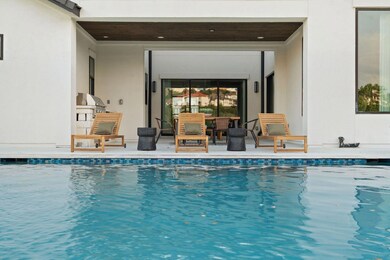 Pool with area for grilling