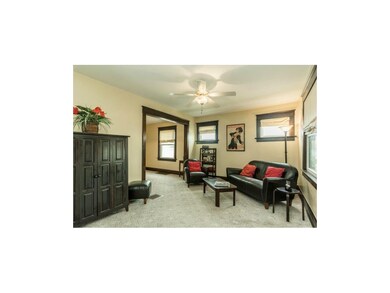 Beautifully stained trim woodwork is found in this