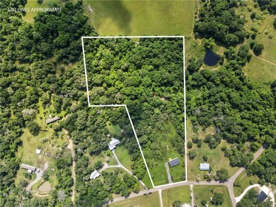 Aerial view showing approximate boundary lines of