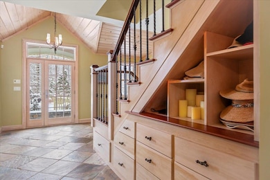 Woodworking in entry hallway