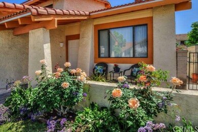 Welcoming patio area with a surround of roses gree