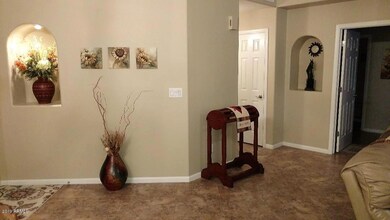 Entry Way with pot shelves.